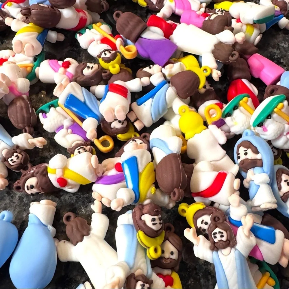 60 Mini Jesus Figurines Bulk NIB Sunday School Gifts Baptism Church Party Favors